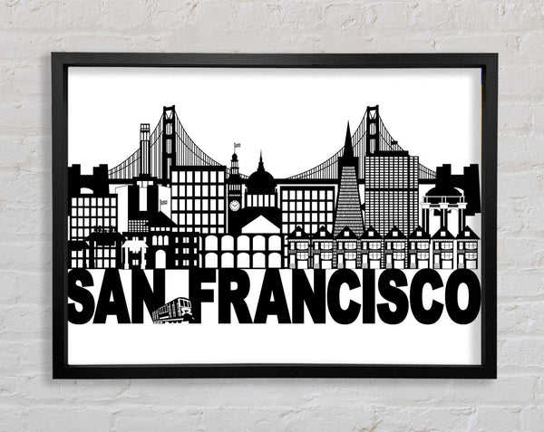 Outline Of The City 3 Framed Print