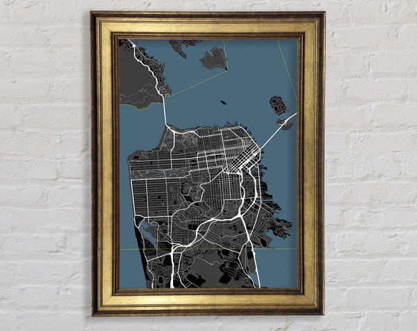 Map Of The City 6 Framed Print