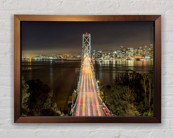 Golden Gate Bridge Speed Of Light Framed Print
