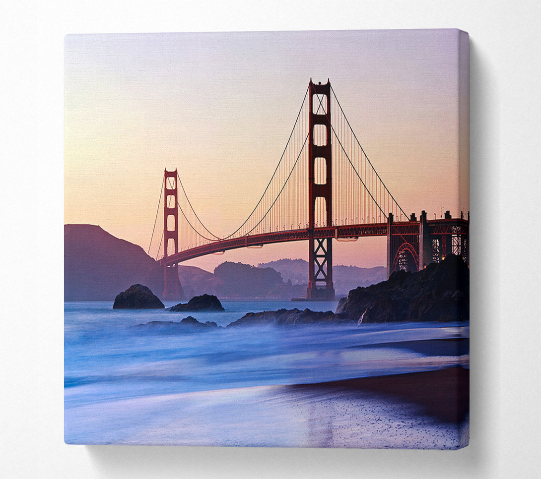  A Canvas Print of Golden Gate Bridge Over The Misty Waters Canvas Wall Art