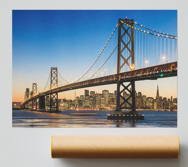 Golden Gate Bridge Lights Of The City Giclee Print