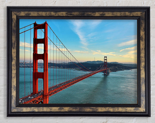Golden Gate Bridge Blue Waters Framed Print