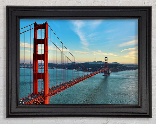 Golden Gate Bridge Blue Waters Framed Print