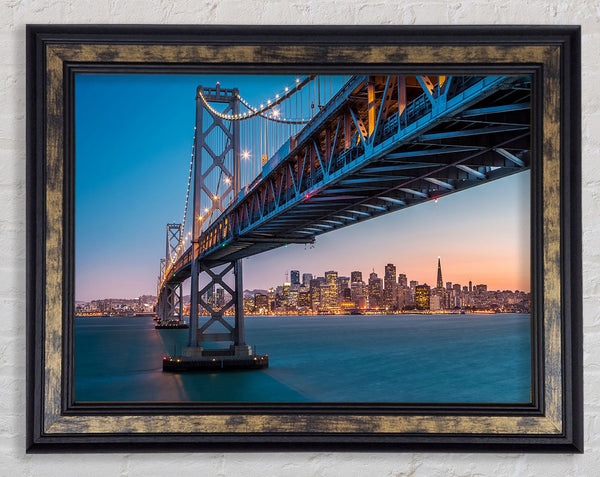 Golden Gate Bridge The City At Twilight Framed Print