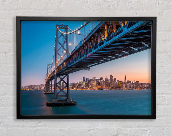 Golden Gate Bridge The City At Twilight Framed Print
