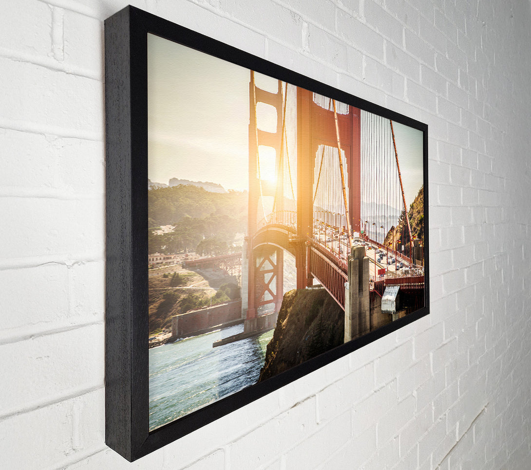  A Canvas Print of Sunrise Glow Over The Golden Gate Bridge Canvas Art