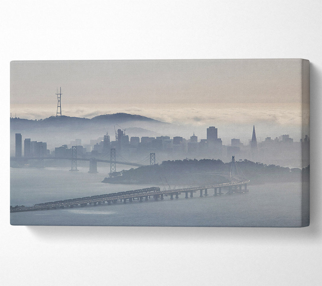  A Canvas Print of Mist Over The City Canvas Wall Art