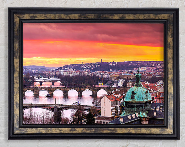 Bridges Over The City Framed Print