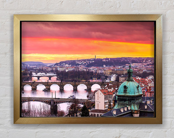 Bridges Over The City Framed Print