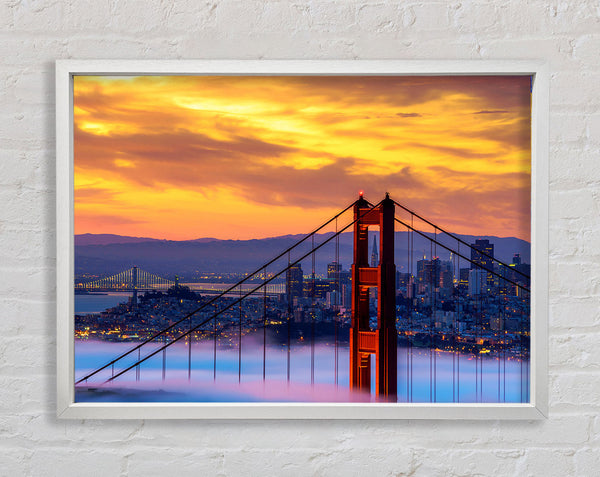 Mist Through The Golden Gate Bridge Framed Print