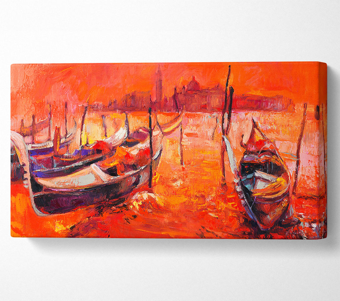  A Canvas Print of Gondola Line Up 2 Canvas Print