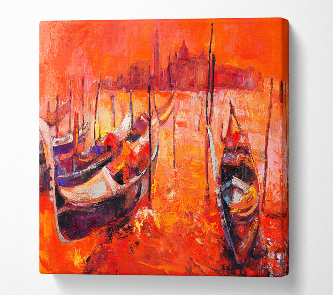  A Canvas Print of Gondola Line Up 2 Canvas Print
