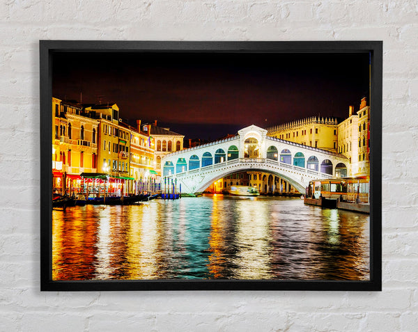 Rialto In Lights Framed Print