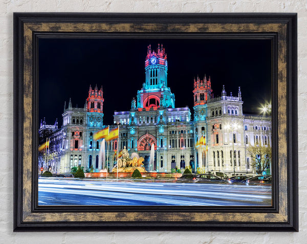 Madrid City Building At Framed Print