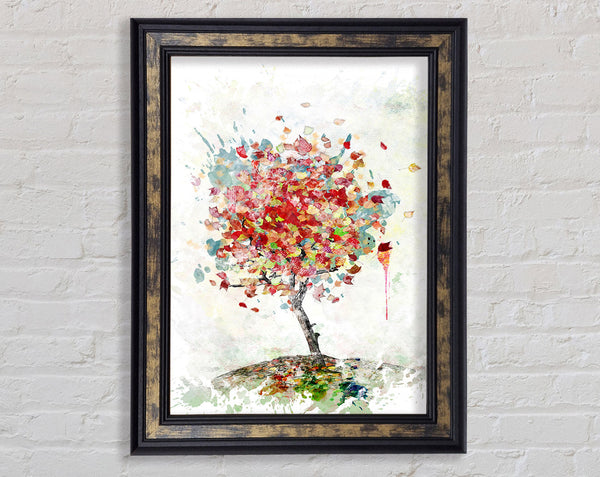 Leaves Falling From The Magical Tree Framed Print