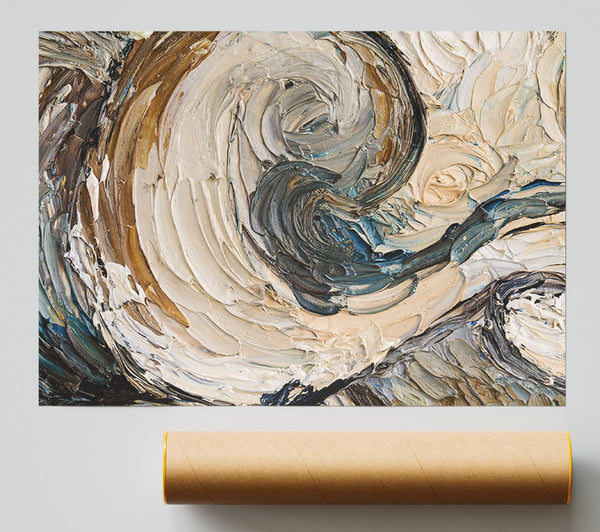 Chocolate Caramel Wave Print