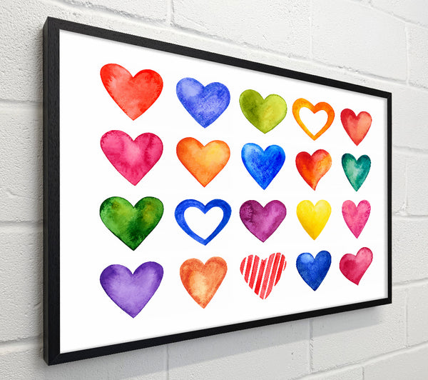 Colourful hearts