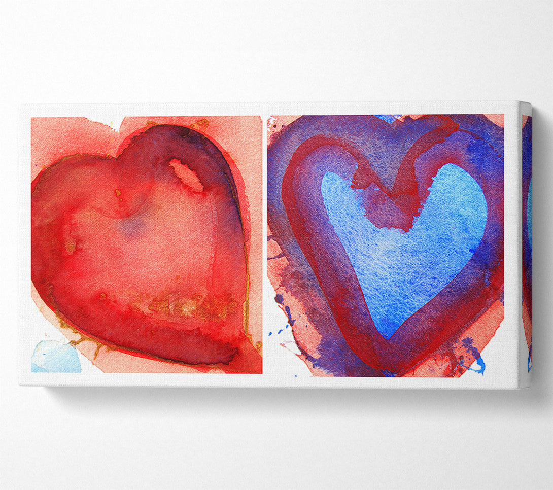  A Canvas Print of Hot And Cold Heart Canvas Wall Art