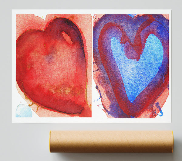 Hot And Cold Heart Print
