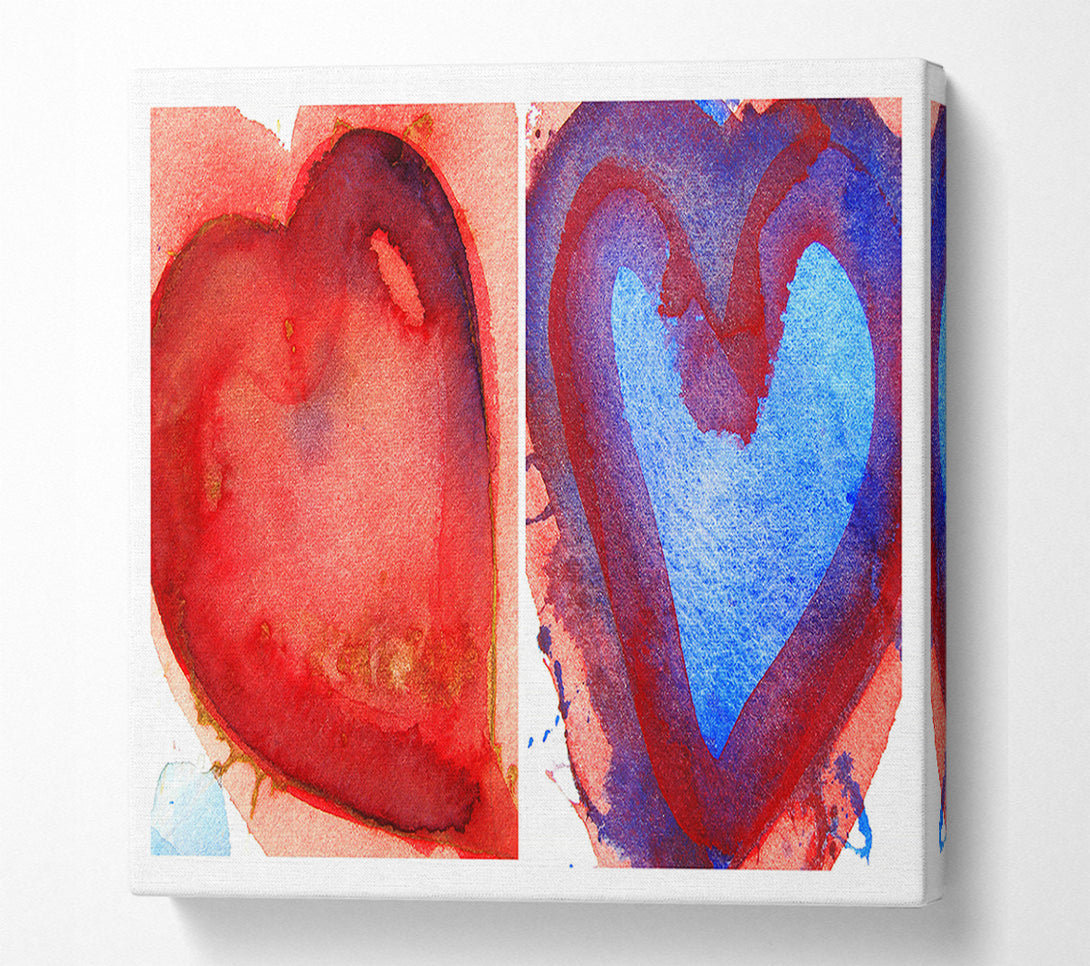  A Canvas Print of Hot And Cold Heart Canvas Wall Art
