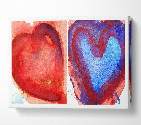  A Canvas Print of Hot And Cold Heart Canvas Wall Art