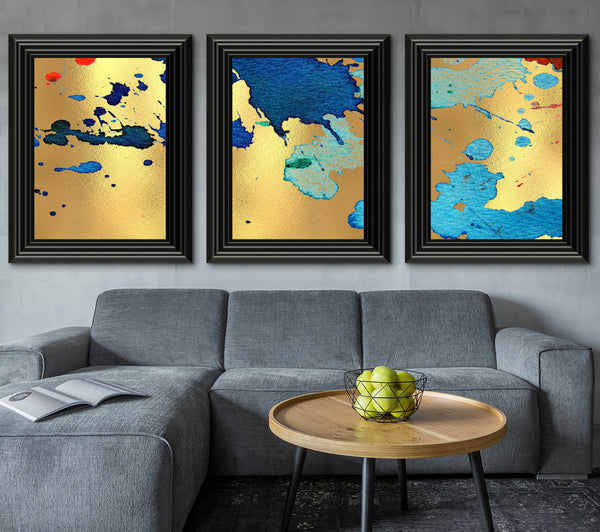 Shades Of Blue Goldfolie 3er-Set Druck
