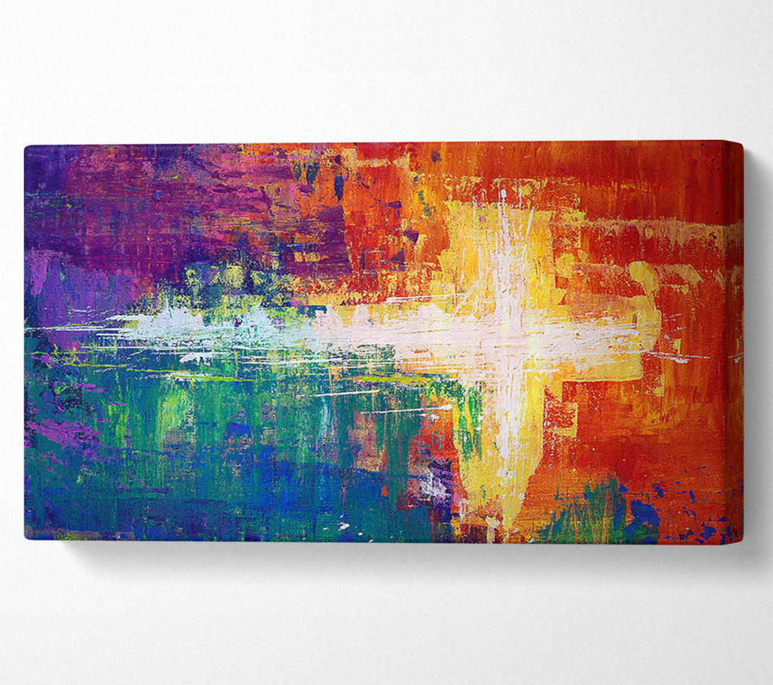  A Canvas Print of Rainbow Cross Canvas Art