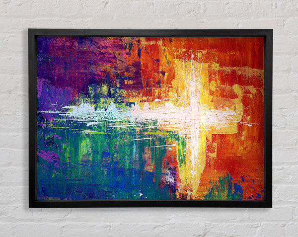 Rainbow Cross Framed Print