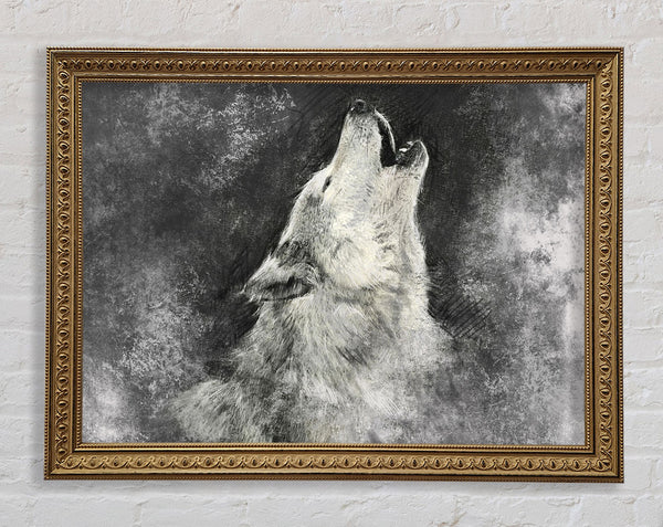 Howling Wolf Calling Framed Print