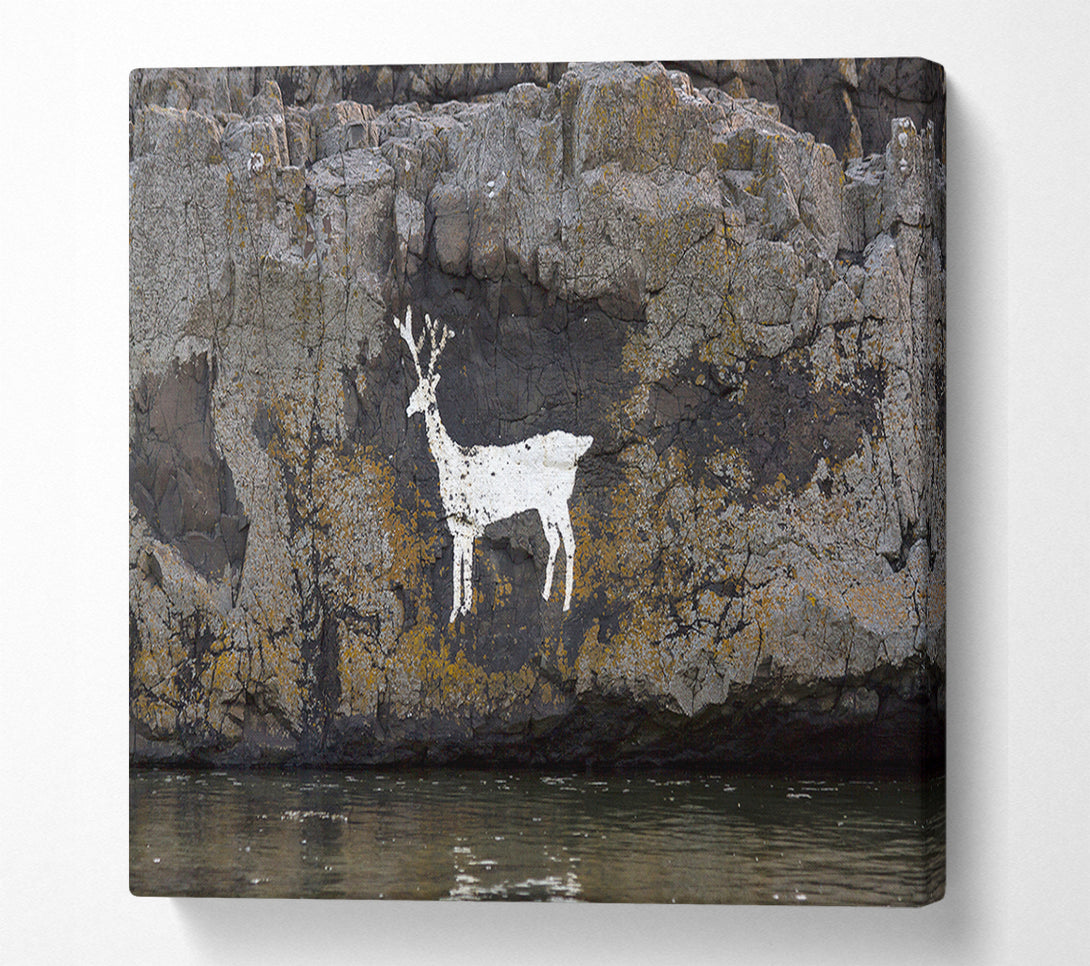 A Canvas Print of Cave Man Deer Canvas Wall Art