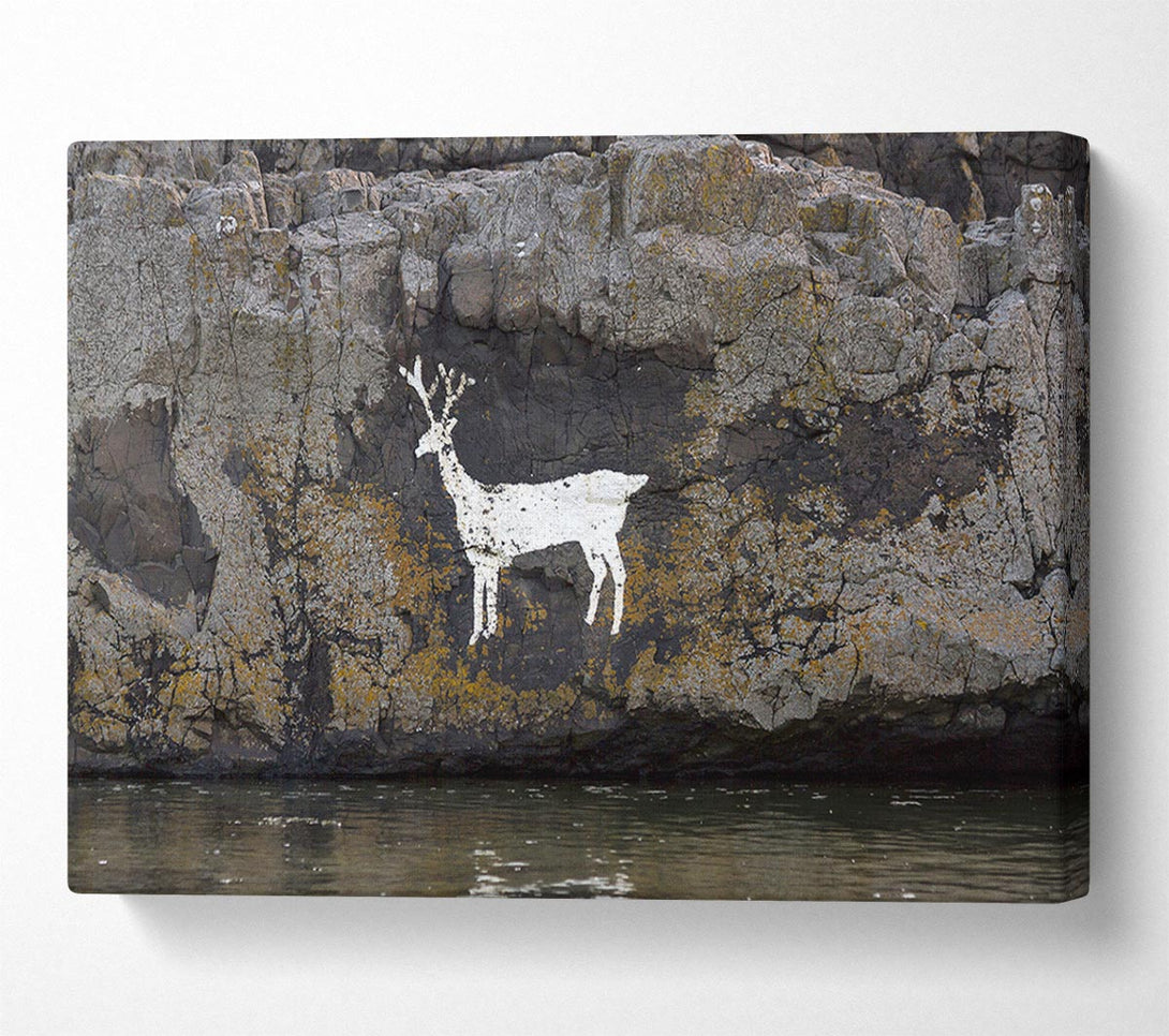  A Canvas Print of Cave Man Deer Canvas Wall Art