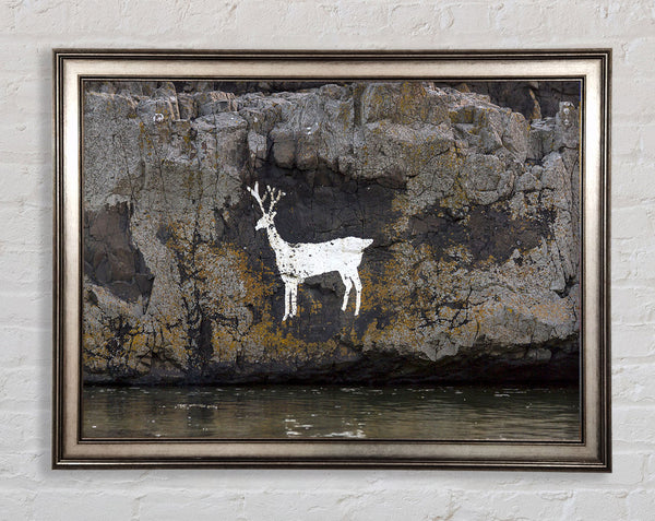 Cave Man Deer Framed Print