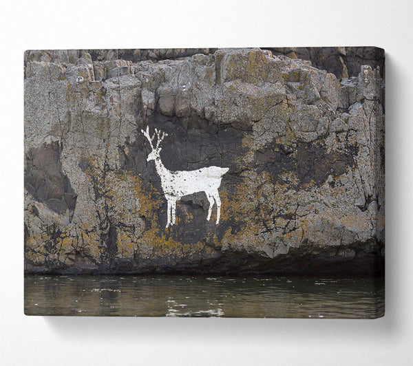  A Canvas Print of Cave Man Deer Canvas Wall Art