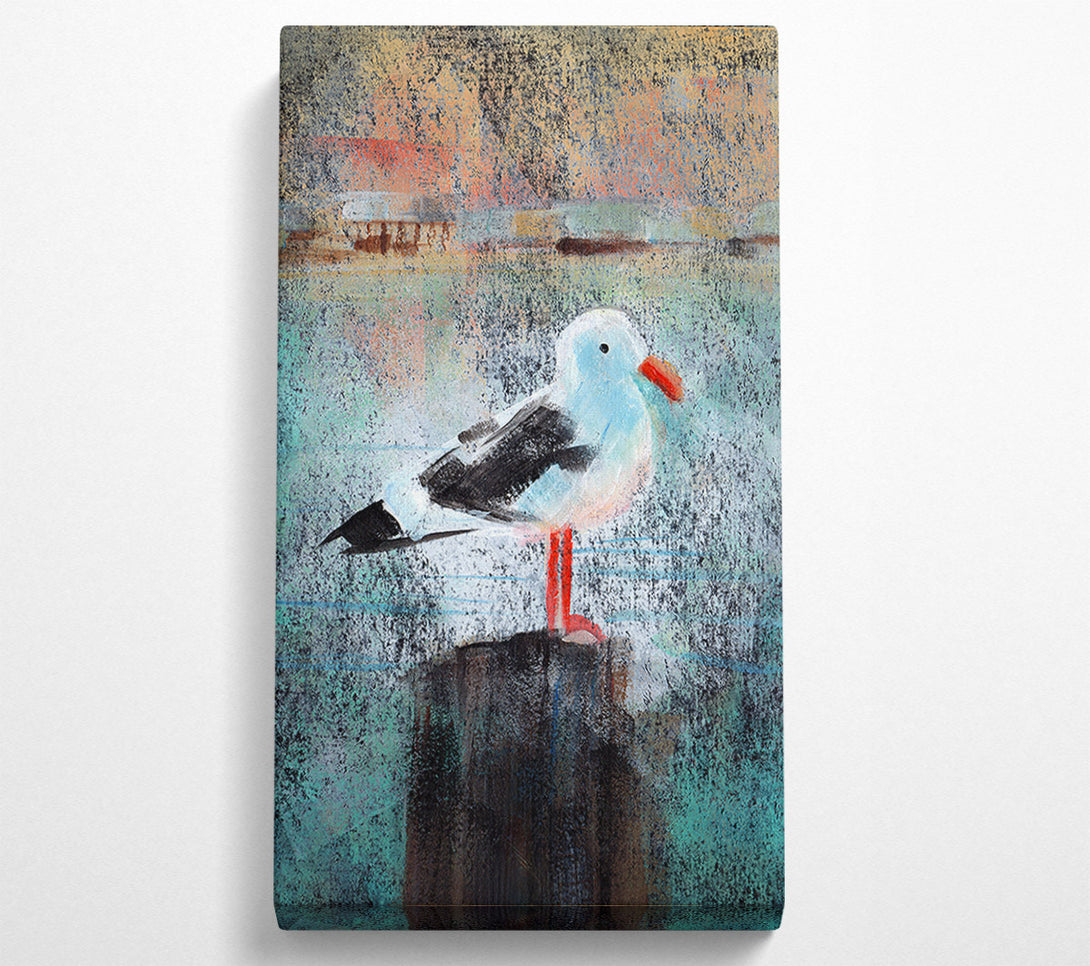  A Canvas Print of Seagull Perch Canvas Wall Art
