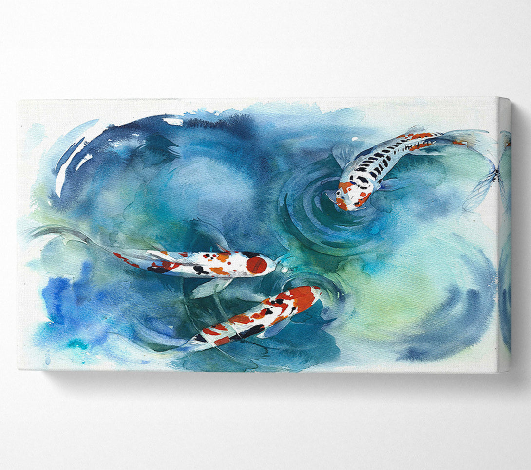  A Canvas Print of Koi Fish Teatime Canvas Art