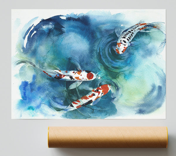 Koi Fish Teatime Giclee Print