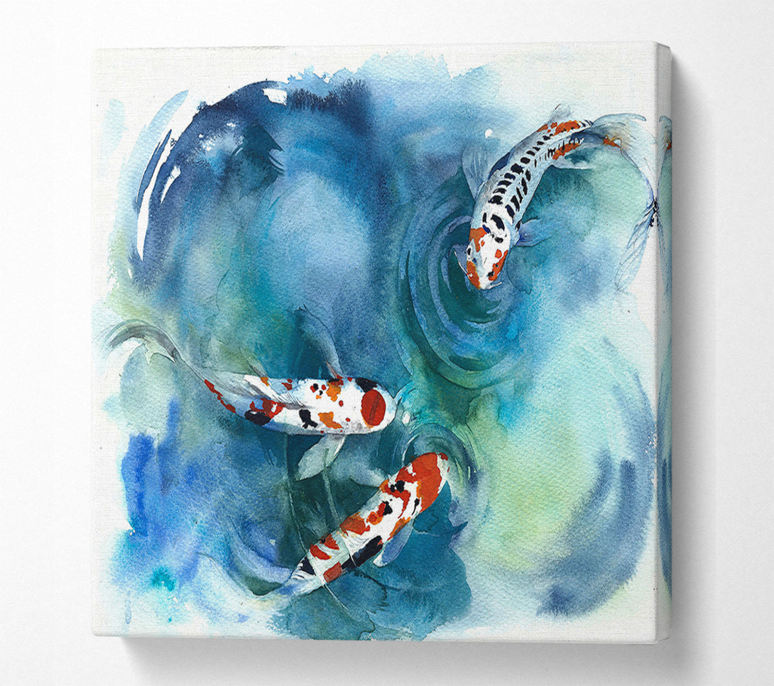  A Canvas Print of Koi Fish Teatime Canvas Art