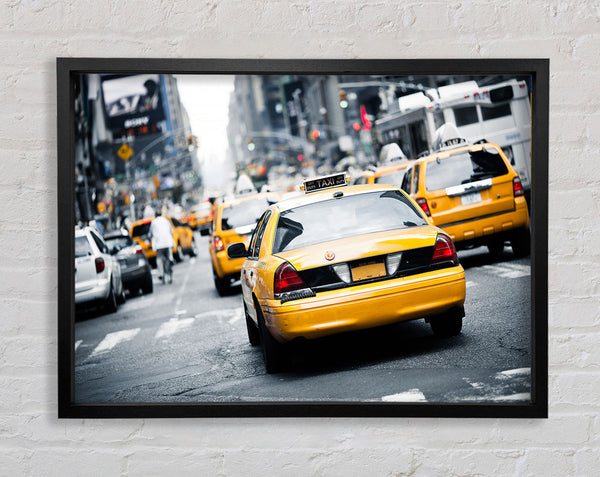 Yellow Cabs In New York 1 Framed Print