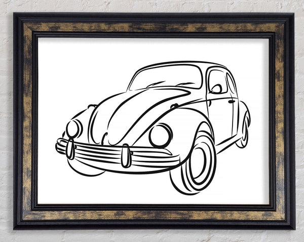 VW Beetle Outline Framed Print