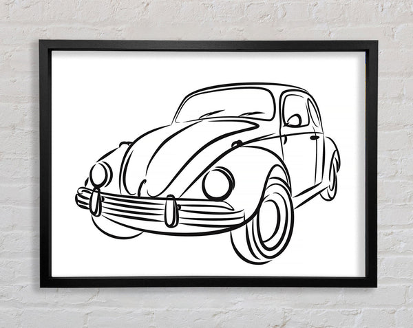 VW Beetle Outline Framed Print