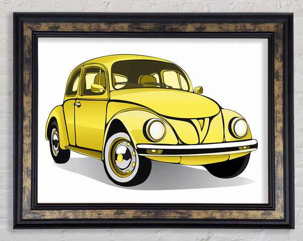 VW Beetle Yellow Dream Framed Print