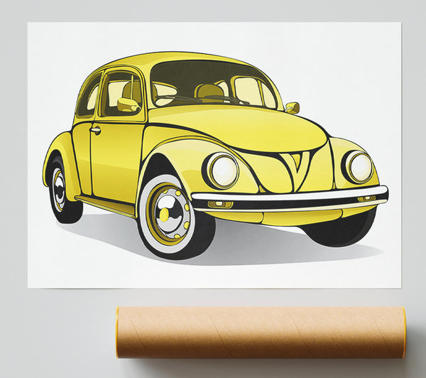 Vw Beetle Yellow Dream Print