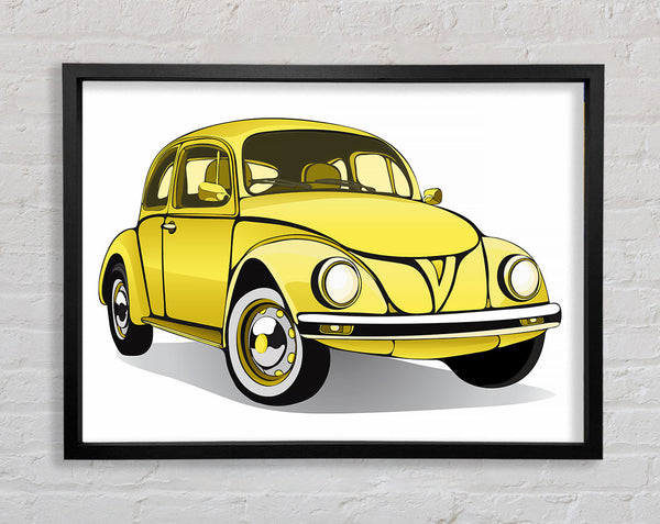VW Beetle Yellow Dream Framed Print