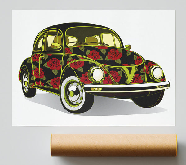 Vw Beetle Flower Power Giclee Print