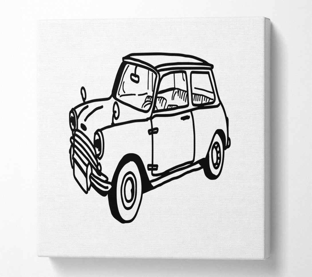  A Canvas Print of Retro Mini 1 Canvas Wall Art