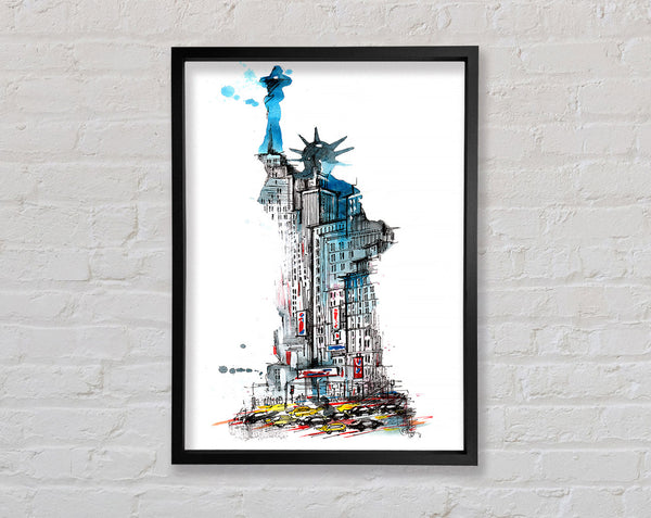 The Big Apple In The Statue Of Liberty Framed Print