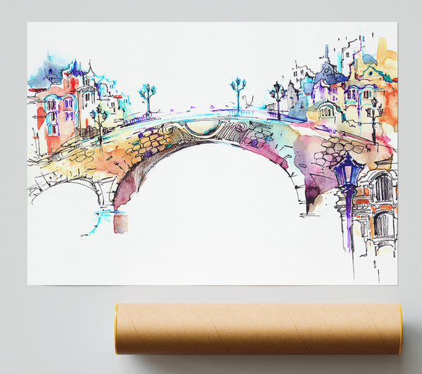 Colourful Bridge Giclee Print