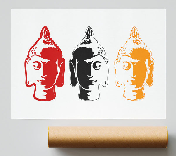Buddha Heads Giclee Print