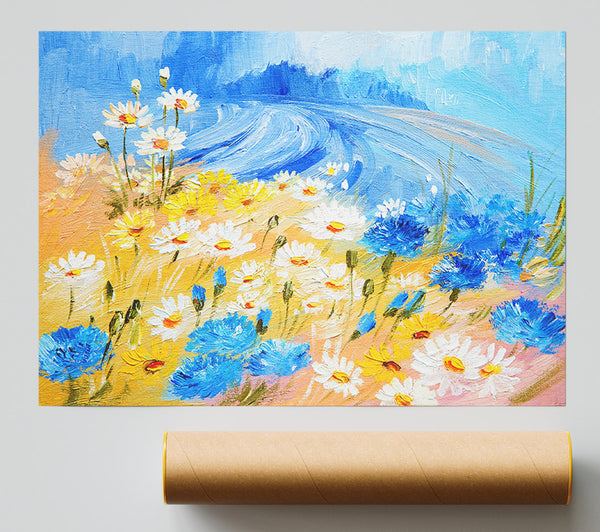 Daisy Yellow Blues Poster