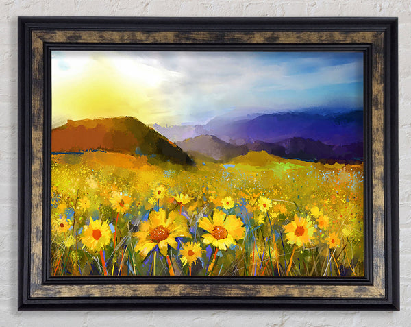 Yellow Mountain Sunrise Framed Print